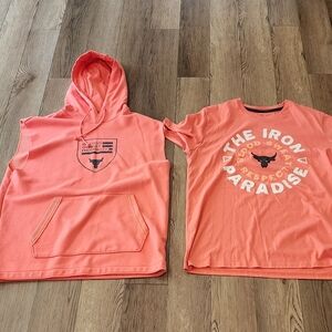 Project Rock Sleeveless Hoddie and Tshirt bundle size large